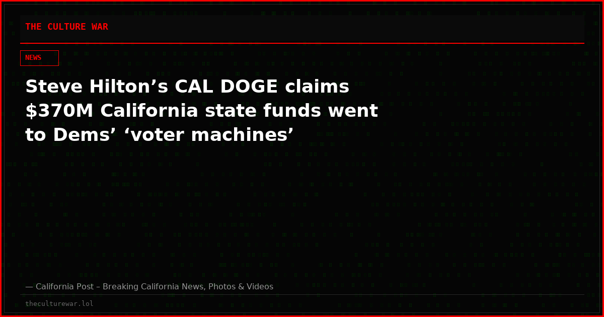 Steve Hilton’s CAL DOGE claims $370M California state funds went to Dems’ ‘voter machines’