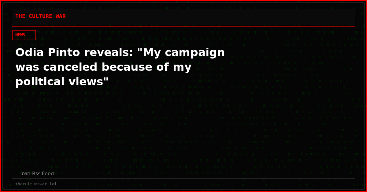 Odia Pinto reveals: "My campaign was canceled because of my political views"