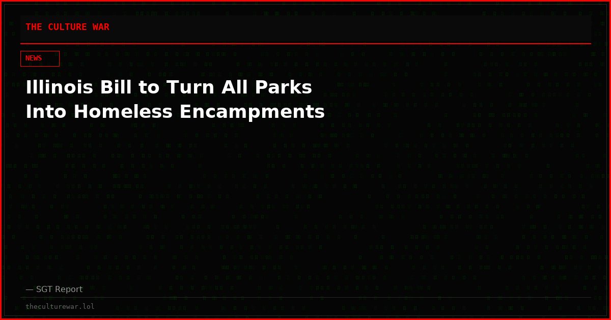 Illinois Bill to Turn All Parks Into Homeless Encampments