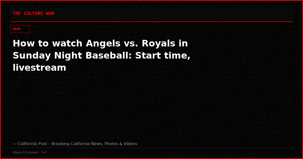 How to watch Angels vs. Royals in Sunday Night Baseball: Start time, livestream
