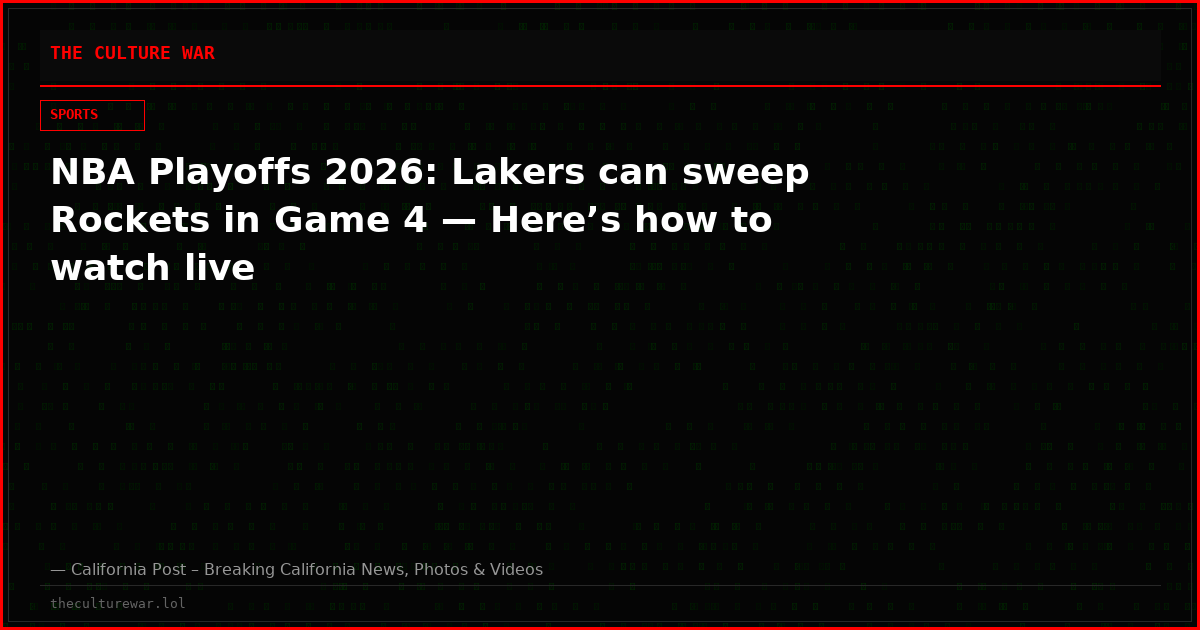 NBA Playoffs 2026: Lakers can sweep Rockets in Game 4 — Here’s how to watch live