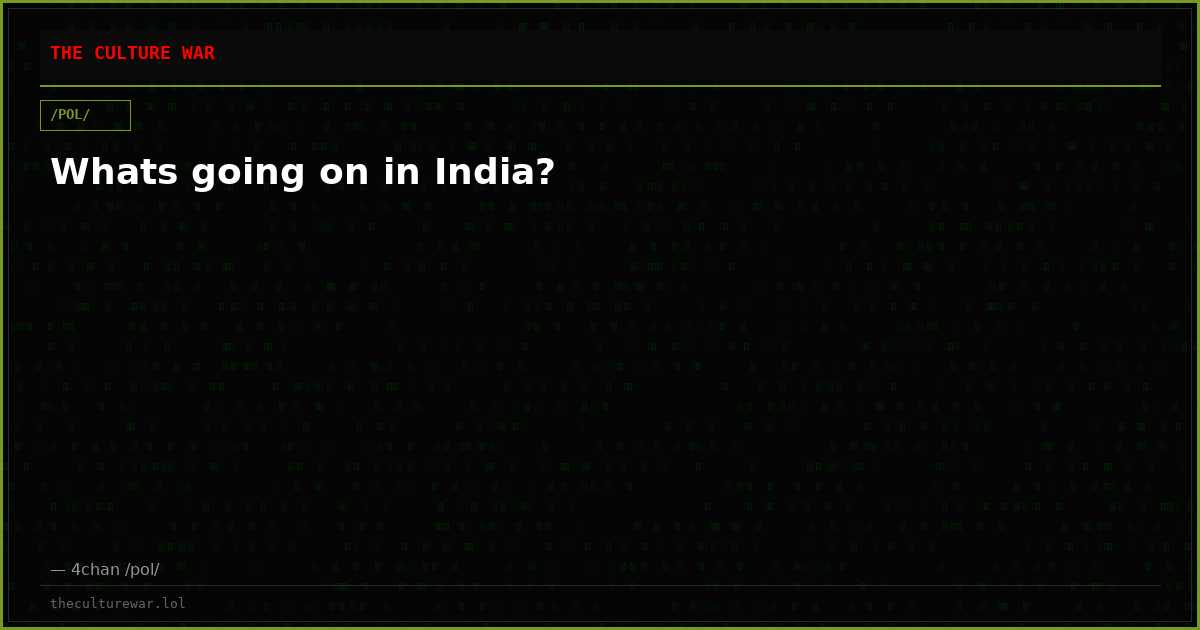 Whats going on in India?