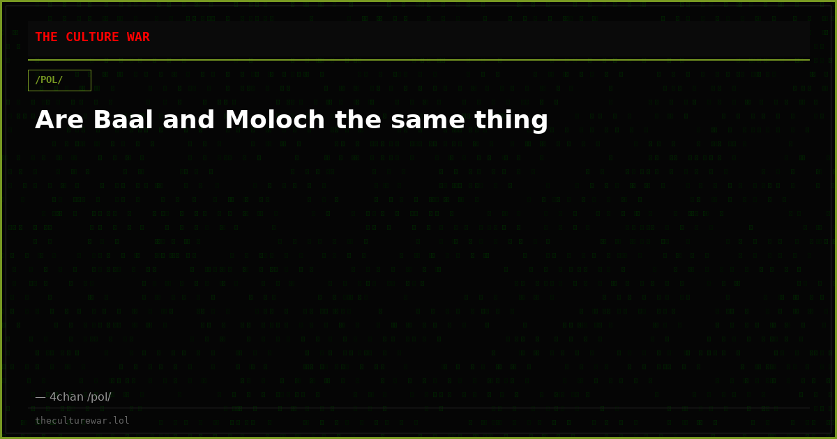 Are Baal and Moloch the same thing
