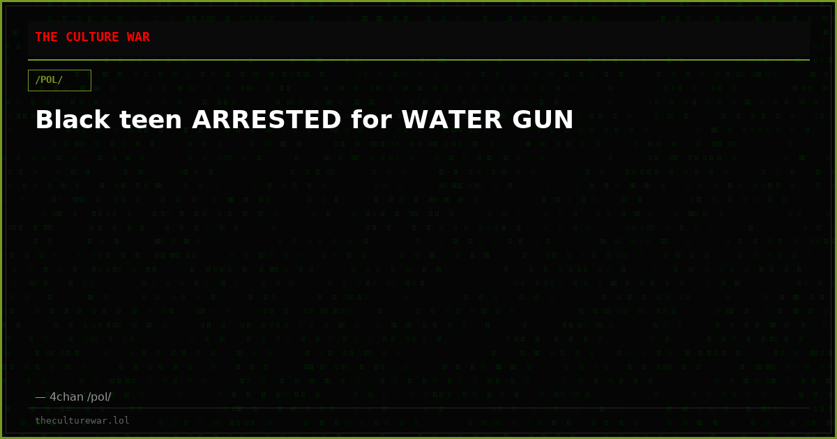 Black teen ARRESTED for WATER GUN