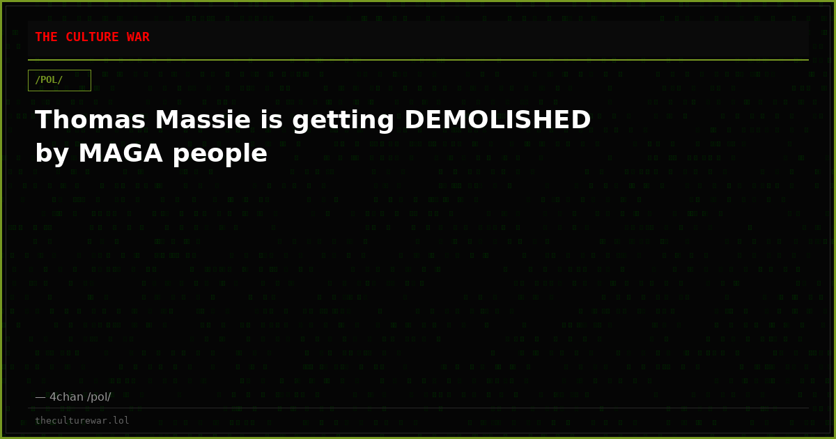Thomas Massie is getting DEMOLISHED by MAGA people