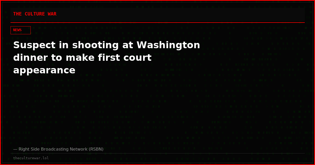 Suspect in shooting at Washington dinner to make first court appearance
