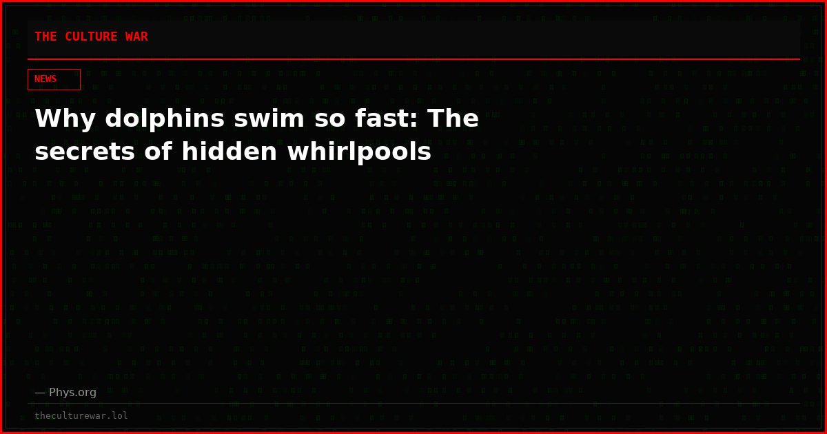 Why dolphins swim so fast: The secrets of hidden whirlpools