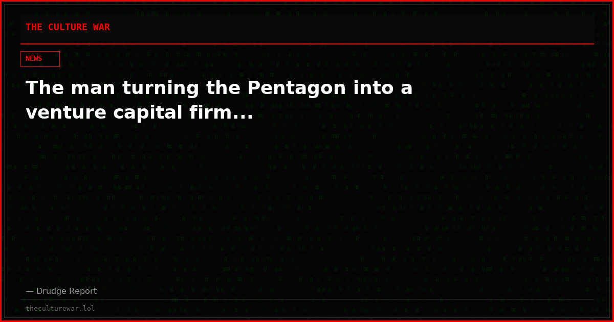 The man turning the Pentagon into a venture capital firm...