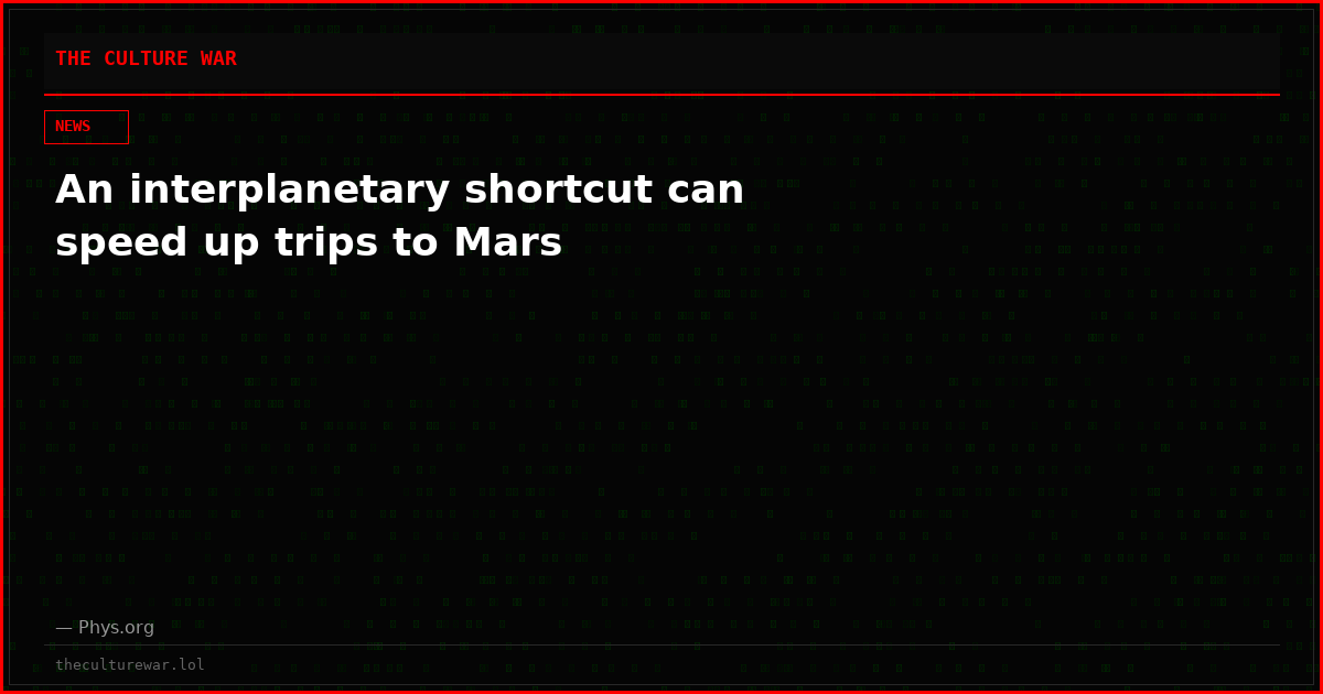 An interplanetary shortcut can speed up trips to Mars