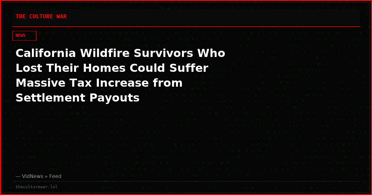 California Wildfire Survivors Who Lost Their Homes Could Suffer Massive Tax Increase from Settlement Payouts