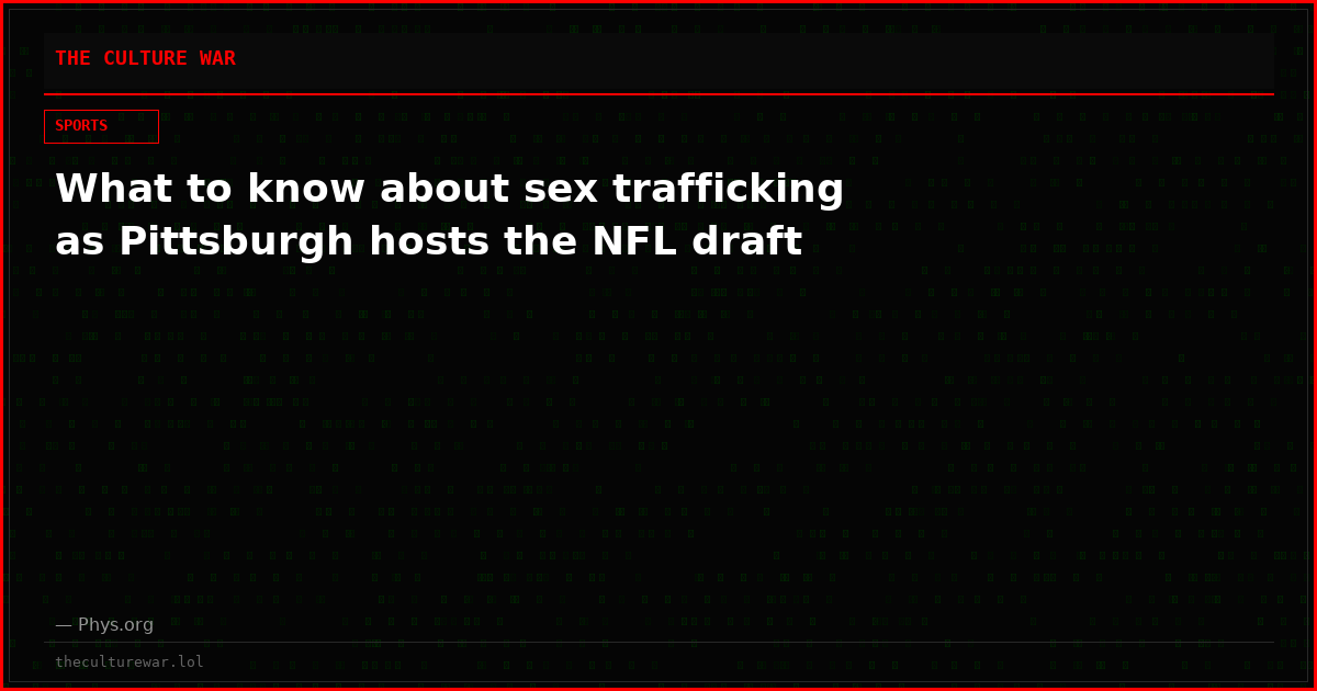 What to know about sex trafficking as Pittsburgh hosts the NFL draft