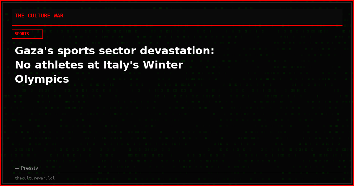 Gaza's sports sector devastation: No athletes at Italy's Winter Olympics