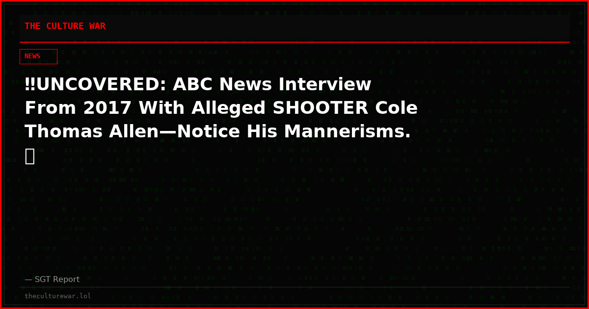‼️UNCOVERED: ABC News Interview From 2017 With Alleged SHOOTER Cole Thomas Allen—Notice His Mannerisms. 👀