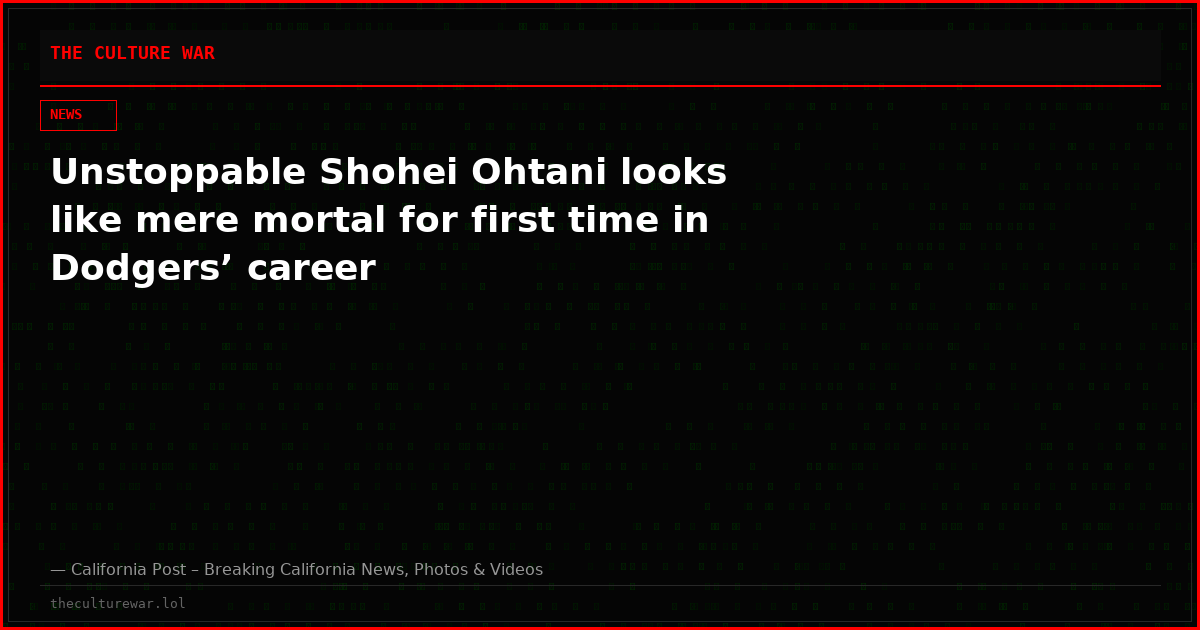 Unstoppable Shohei Ohtani looks like mere mortal for first time in Dodgers’ career
