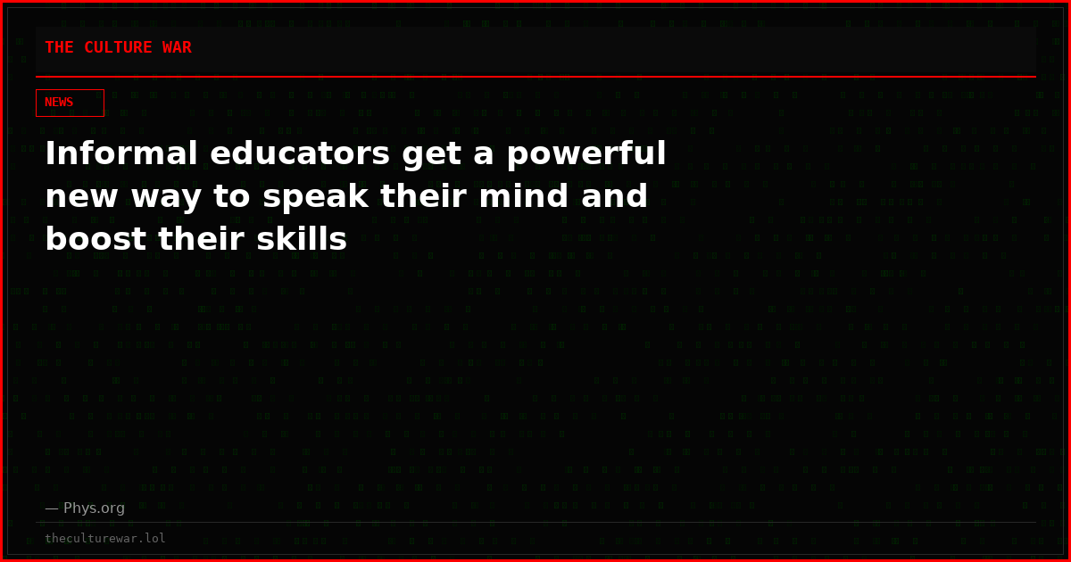 Informal educators get a powerful new way to speak their mind and boost their skills