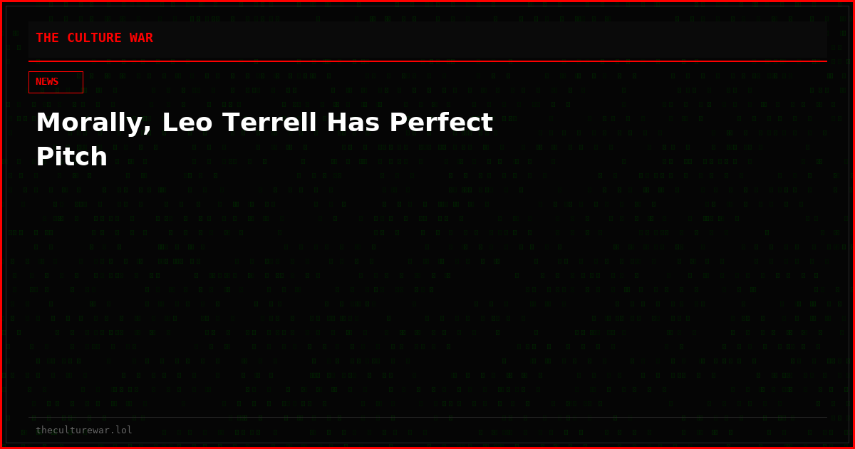 Morally, Leo Terrell Has Perfect Pitch