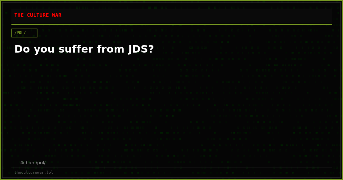 Do you suffer from JDS?