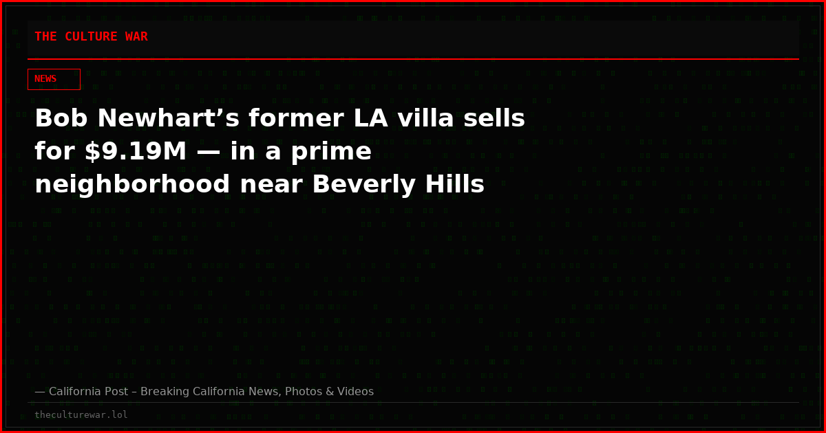 Bob Newhart’s former LA villa sells for $9.19M — in a prime neighborhood near Beverly Hills