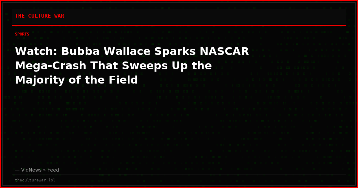 Watch: Bubba Wallace Sparks NASCAR Mega-Crash That Sweeps Up the Majority of the Field