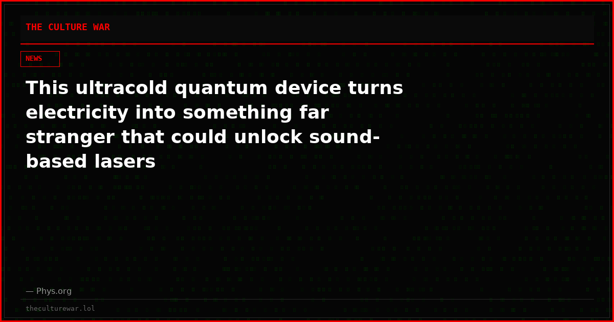 This ultracold quantum device turns electricity into something far stranger that could unlock sound-based lasers