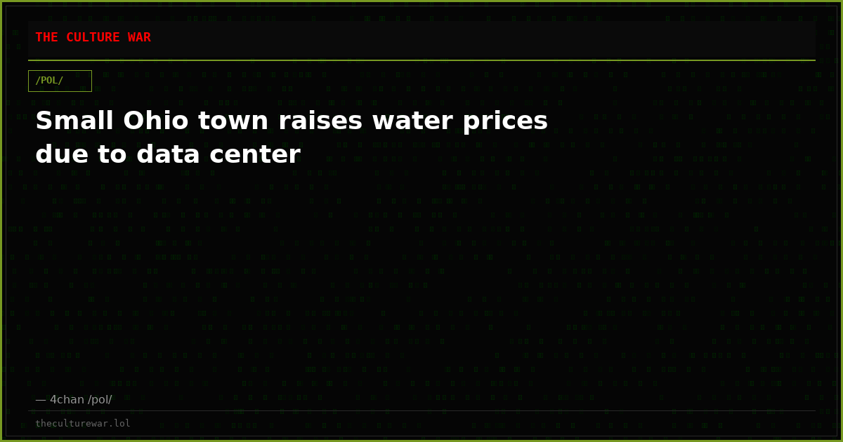 Small Ohio town raises water prices due to data center