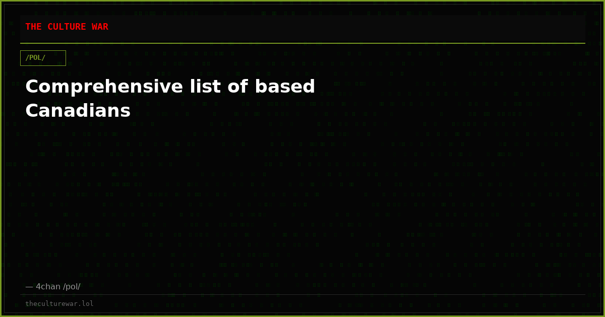 Comprehensive list of based Canadians