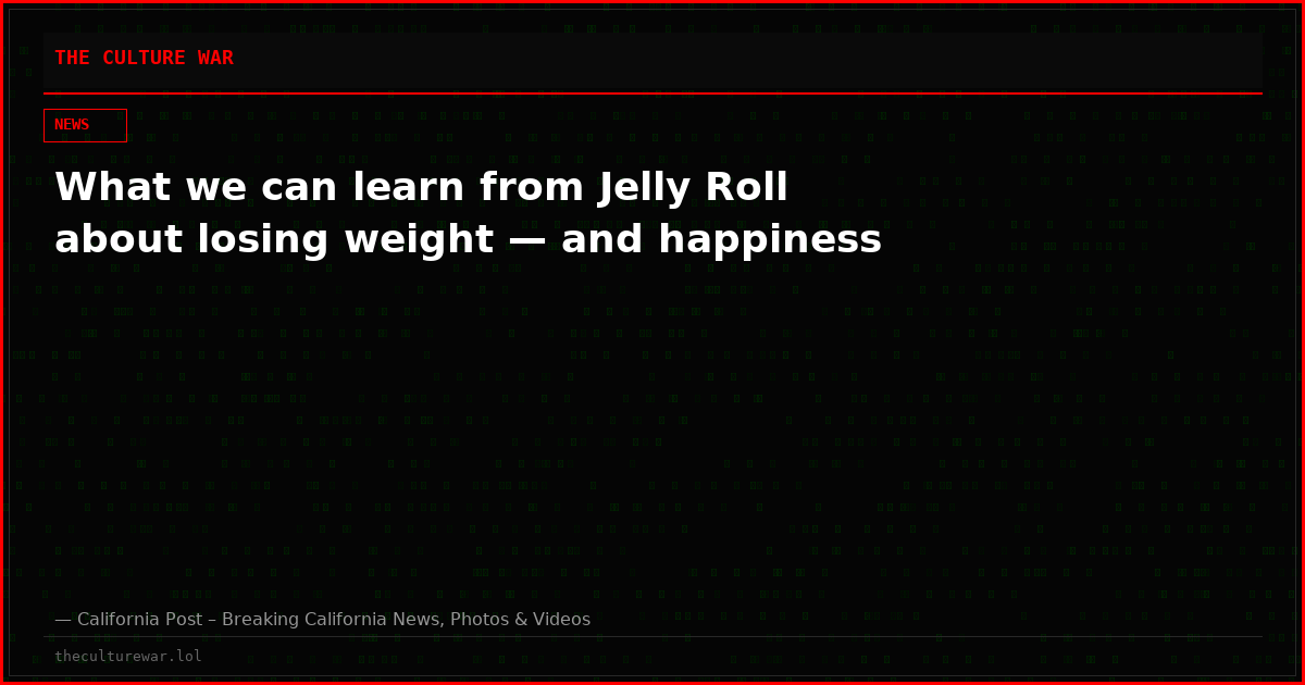 What we can learn from Jelly Roll about losing weight — and happiness