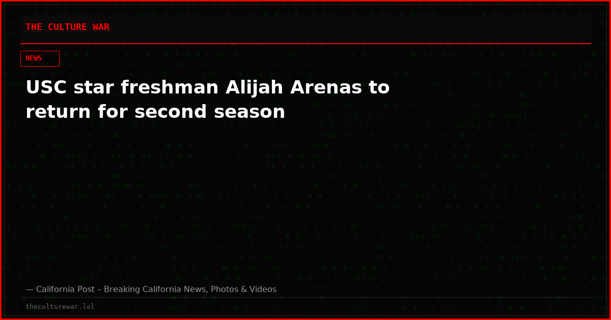 USC star freshman Alijah Arenas to return for second season