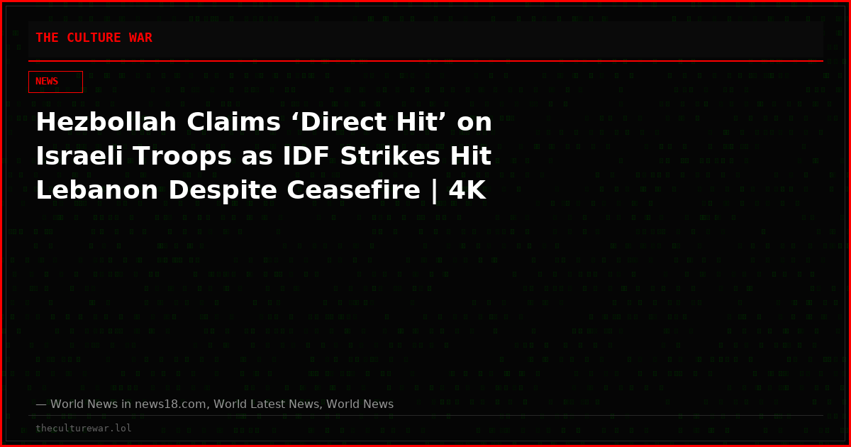 Hezbollah Claims ‘Direct Hit’ on Israeli Troops as IDF Strikes Hit Lebanon Despite Ceasefire | 4K