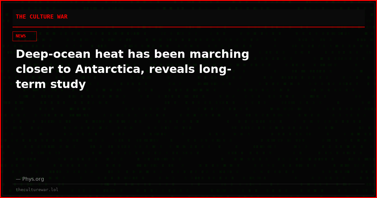 Deep-ocean heat has been marching closer to Antarctica, reveals long-term study