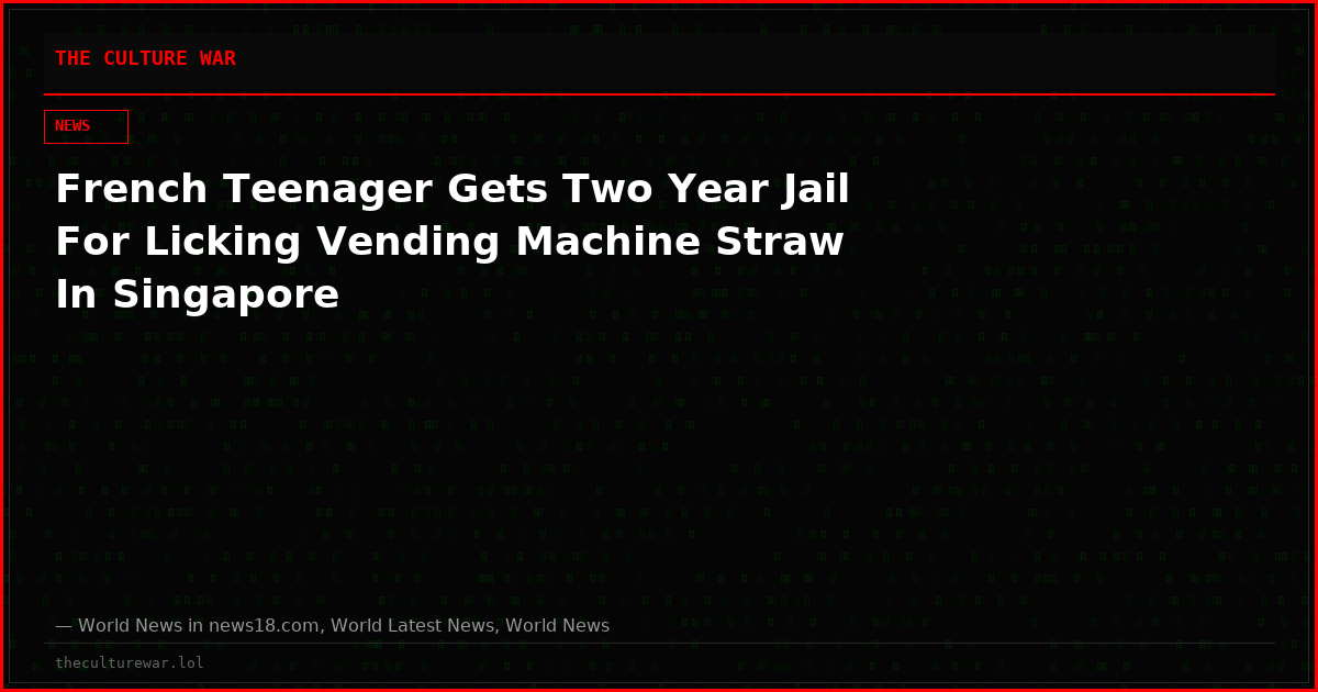 French Teenager Gets Two Year Jail For Licking Vending Machine Straw In Singapore