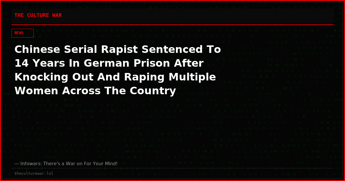 Chinese Serial Rapist Sentenced To 14 Years In German Prison After Knocking Out And Raping Multiple Women Across The Country