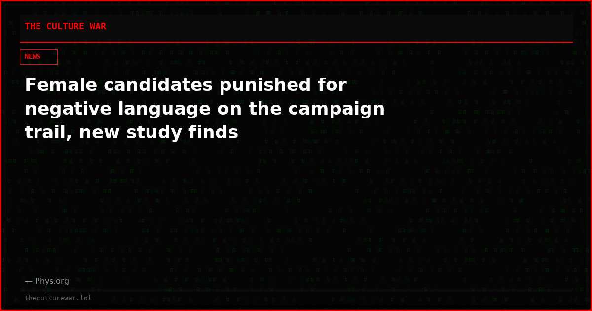 Female candidates punished for negative language on the campaign trail, new study finds
