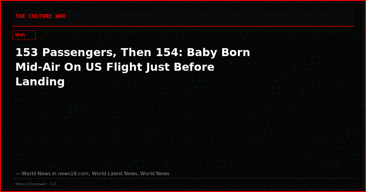 153 Passengers, Then 154: Baby Born Mid-Air On US Flight Just Before Landing