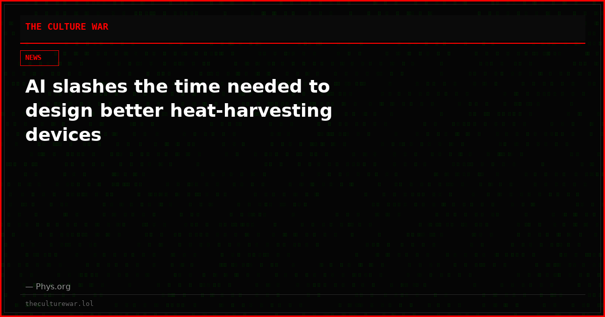 AI slashes the time needed to design better heat-harvesting devices