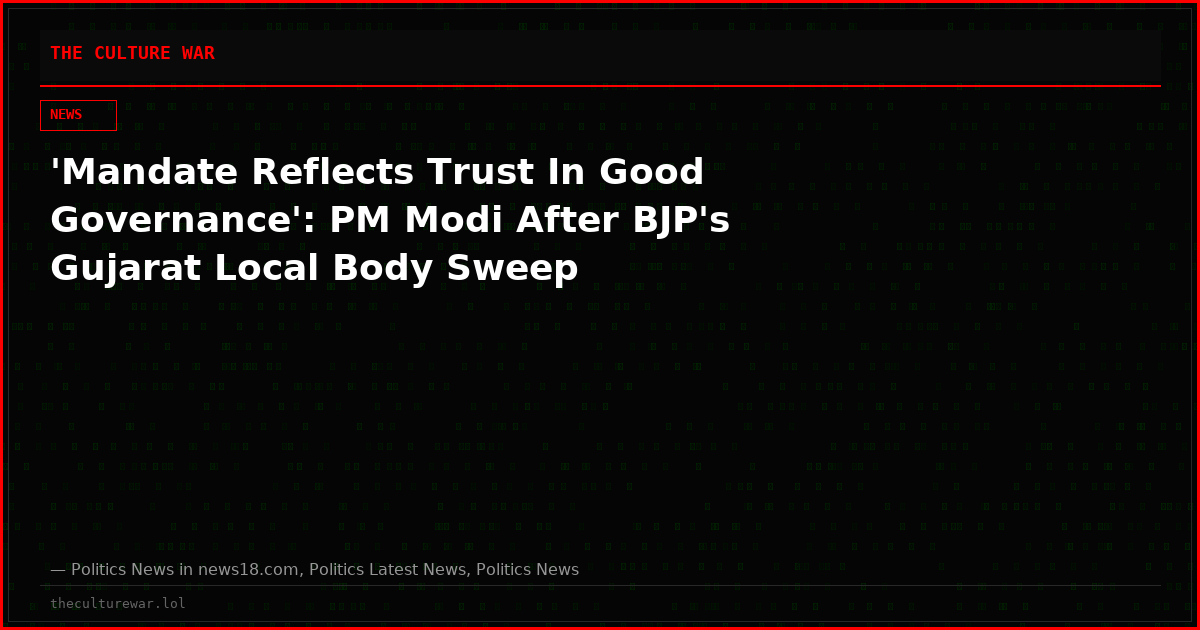 'Mandate Reflects Trust In Good Governance': PM Modi After BJP's Gujarat Local Body Sweep