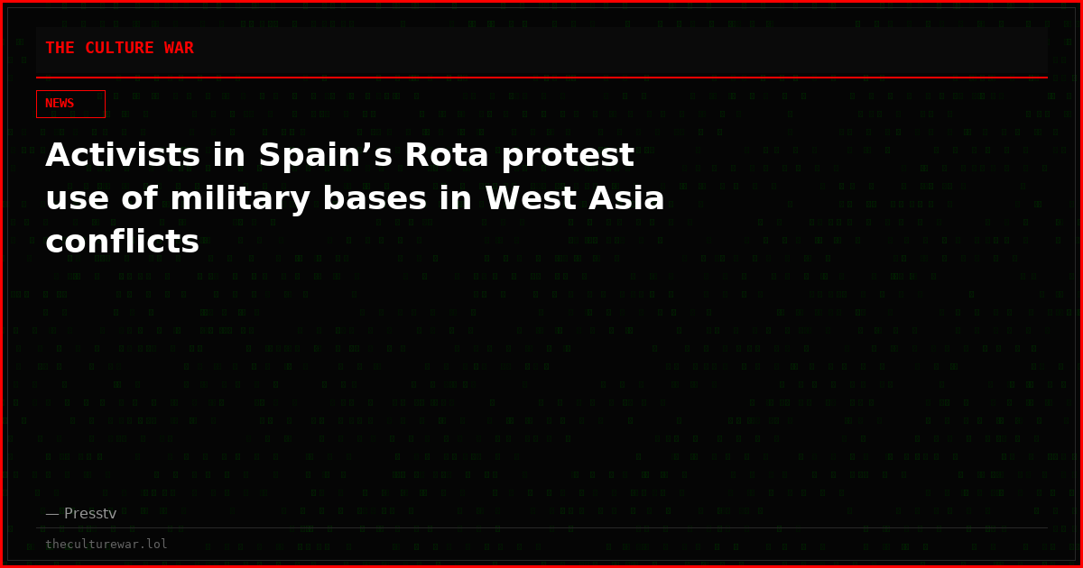 Activists in Spain’s Rota protest use of military bases in West Asia conflicts
