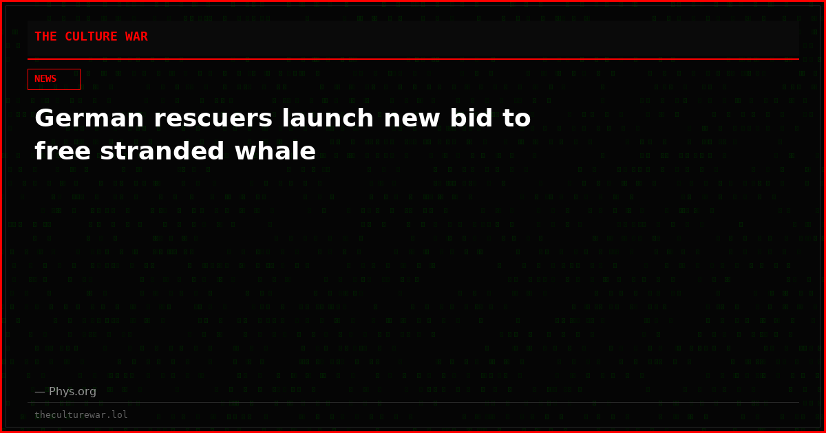 German rescuers launch new bid to free stranded whale