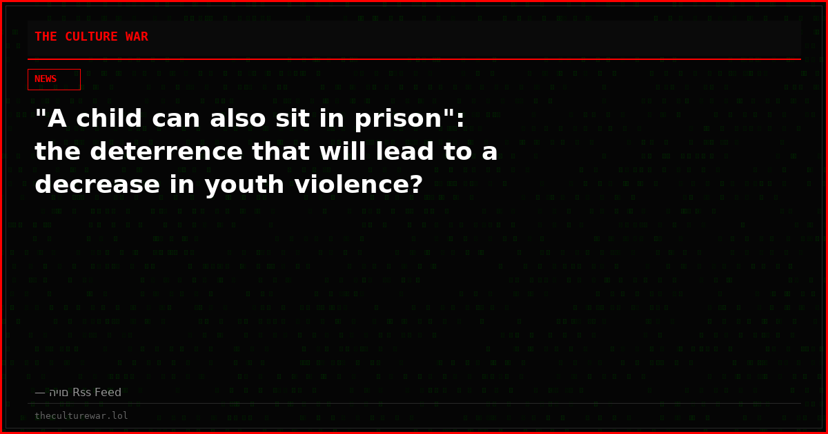 "A child can also sit in prison": the deterrence that will lead to a decrease in youth violence?