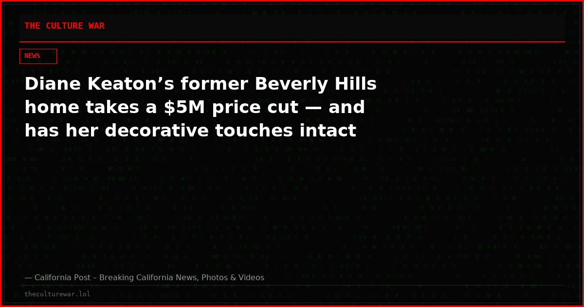 Diane Keaton’s former Beverly Hills home takes a $5M price cut — and has her decorative touches intact