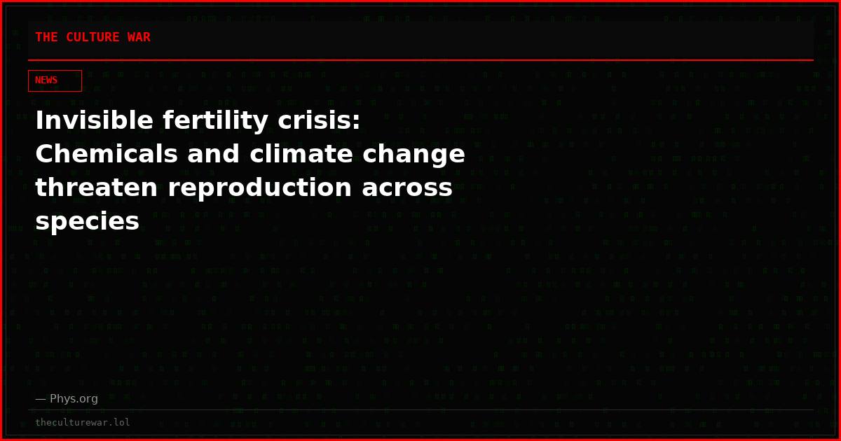 Invisible fertility crisis: Chemicals and climate change threaten reproduction across species