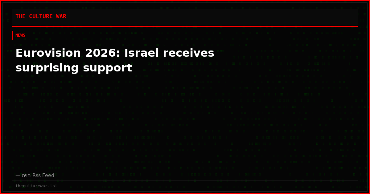 Eurovision 2026: Israel receives surprising support