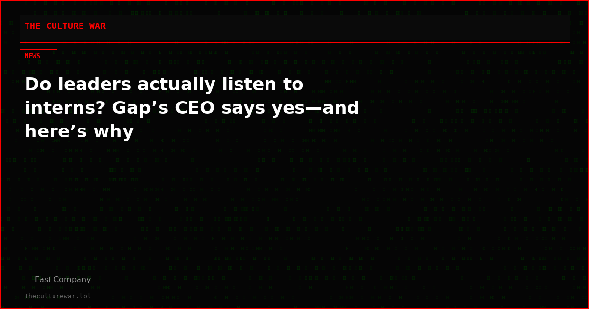 Do leaders actually listen to interns? Gap’s CEO says yes—and here’s why
