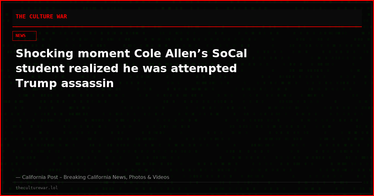 Shocking moment Cole Allen’s SoCal student realized he was attempted Trump assassin
