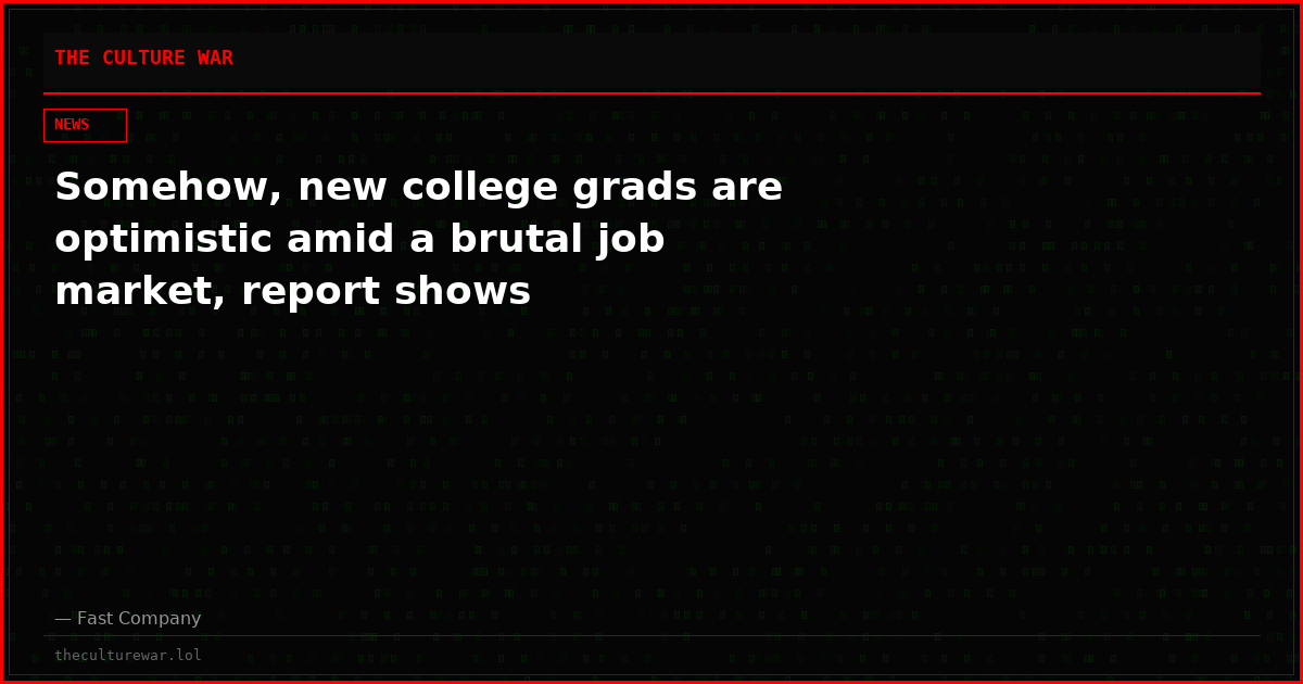 Somehow, new college grads are optimistic amid a brutal job market, report shows