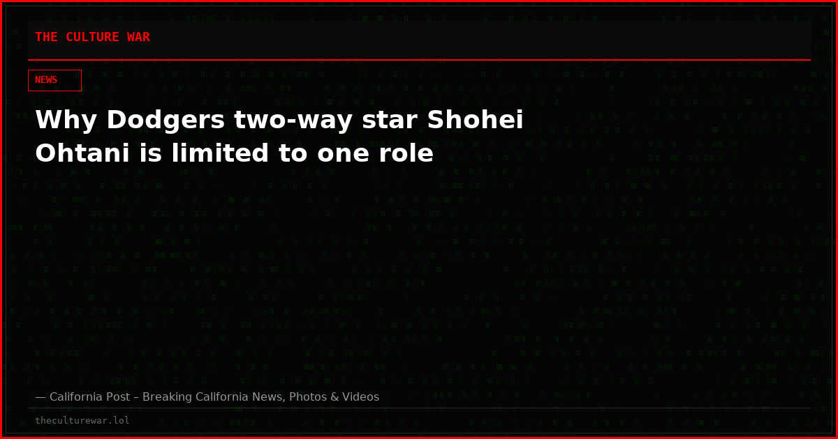 Why Dodgers two-way star Shohei Ohtani is limited to one role