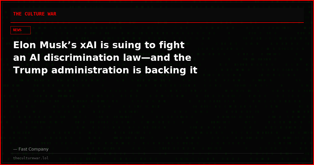 Elon Musk’s xAI is suing to fight an AI discrimination law—and the Trump administration is backing it
