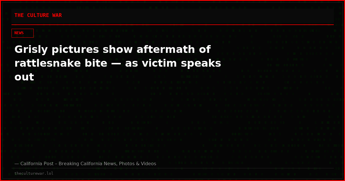 Grisly pictures show aftermath of rattlesnake bite — as victim speaks out