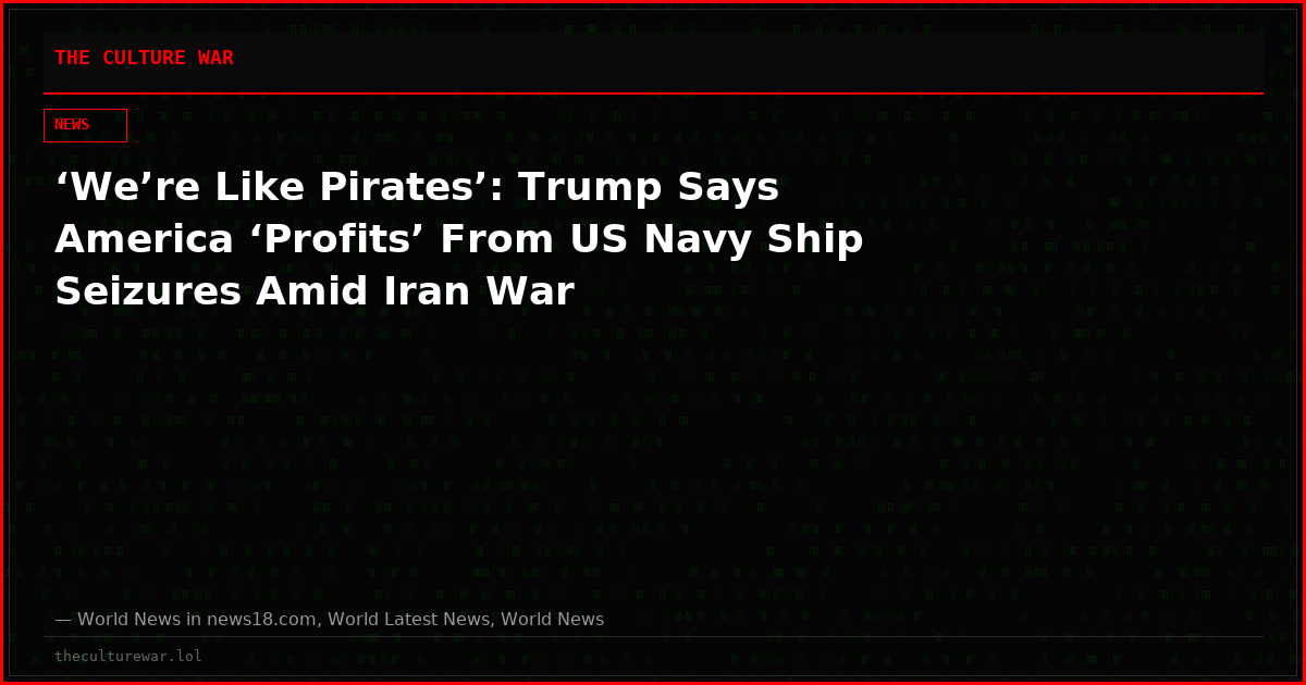 ‘We’re Like Pirates’: Trump Says America ‘Profits’ From US Navy Ship Seizures Amid Iran War