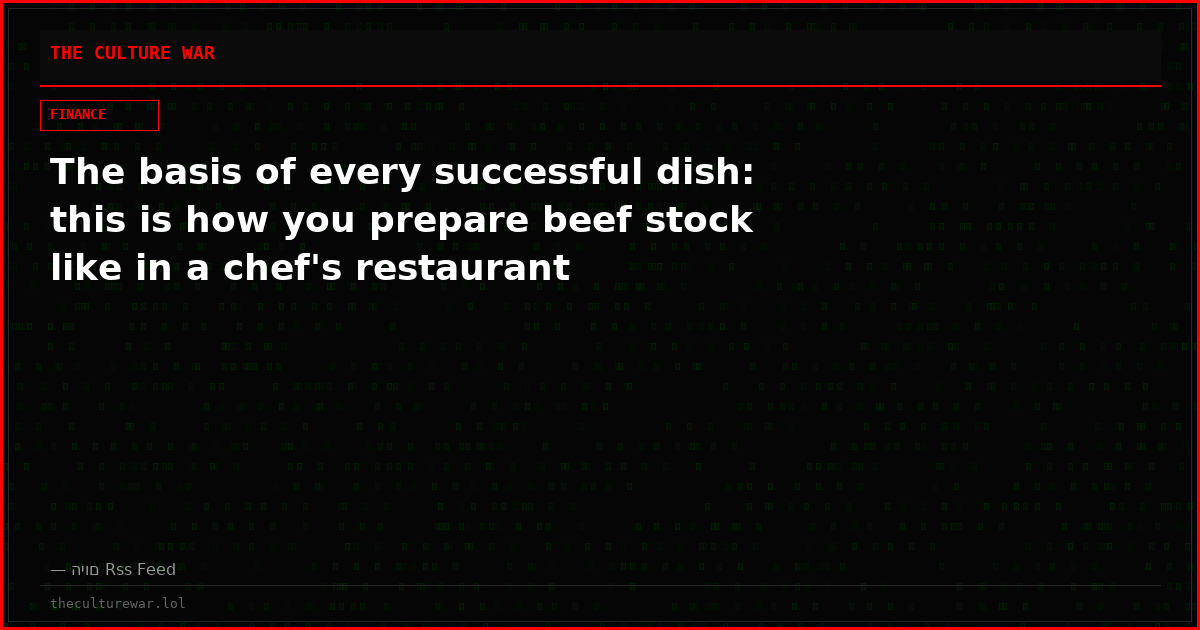 The basis of every successful dish: this is how you prepare beef stock like in a chef's restaurant